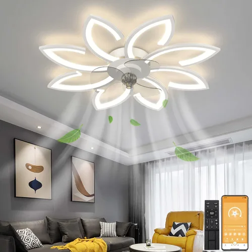 Vista 8 de Ventilador de techo de 30 pulgadas con control remoto de luces, moderno ventilador de techo de perfil bajo con luces, ventiladores de techo 30" negro