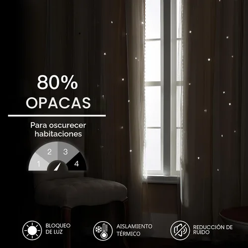 Vista 2 de XiDi - Cortinas beige con superposición transparente para sala de estar y dormitorio, ventana pequeña, 2 paneles, 80% de oscurecimiento, cortinas