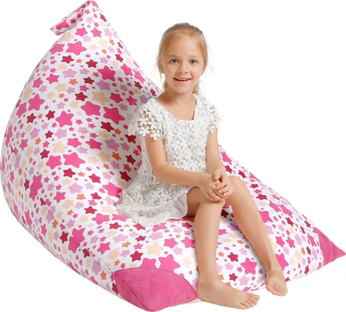 Vista 9 de Aubliss - Sillón puf para almacenamiento de animales de peluche, adecuado para niños, niñas y adultos, sólo incluye la funda de puf, con cremallera
