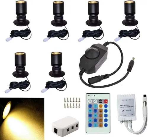 Vista 8 de Jorunhe 1.5w blanco LED mini superficie montada luz gabinete de joyería