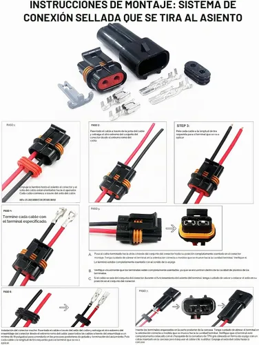 Vista 3 de Conector impermeable Metri-Pack de 2 pines, terminales y sellos de 10-12 awg, 46 amperios (10-12 GA (1 juego))