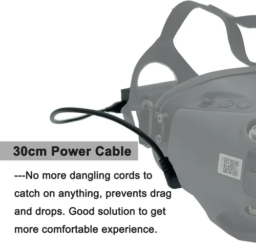 Vista 2 de JCHPINE FPV Goggles V2 Soporte de batería y cable de alimentación compatible con DJI FPV Combo Goggles V2 Batería Recarga Cable Accesorios