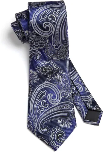 Vista 107 de HISDERN Corbatas para hombre, corbata de cachemira y bolsillo cuadrado tejido clásico floral para hombre, corbata de fiesta de boda