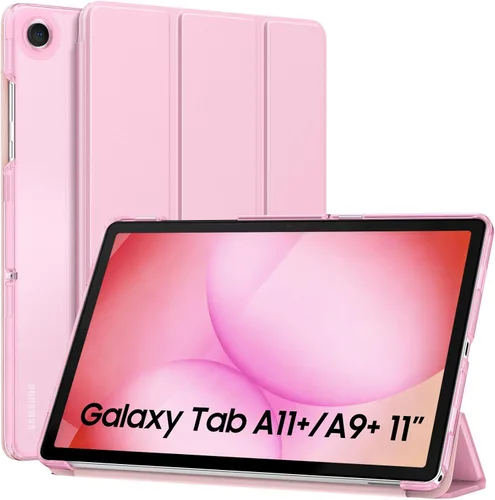 Vista 14 de MoKo Funda para Galaxy Tab A9+/A9 Plus de 11 pulgadas 2023, Funda Protectora Inteligente Delgada con Soporte y Carcasa Trasera Translúcida de PC