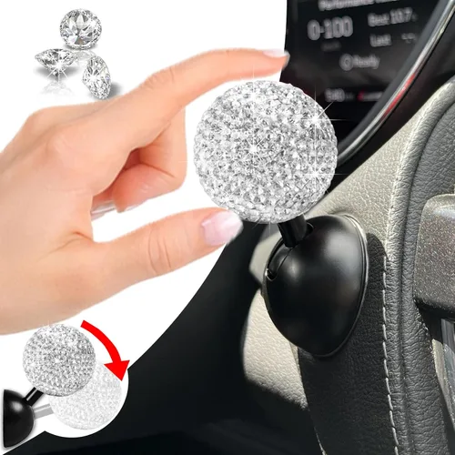 Vista 11 de Cubierta de Botón de Arranque de Coche con Diamantes Bling - Accesorios Lindos para Interior de Mujeres, Decoración de Botón de Arranque del Motor