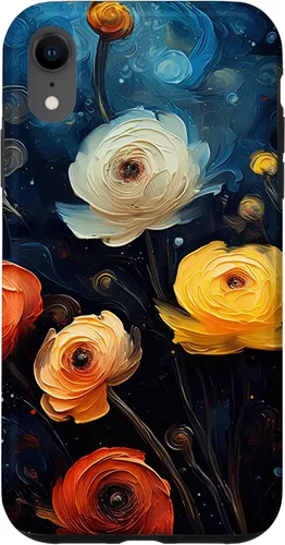Vista 25 de Gorgeous Star Night Ranunculus Flowers Famous Painting Case for iPhone 17