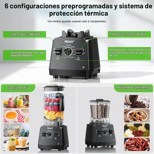 Vista 3 de Batidora de cocina, licuadora de gran capacidad de 101 onzas, trituración