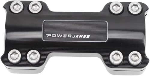 Vista 2 de POWER JAMES Elevadores de manillar negros de 1 1/4 pulgadas compatibles con Harley Davidson Softail, Fat Boy, Dyna, Road King con cubierta