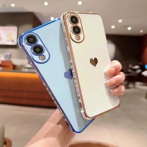 Vista 174 de phylla Funda de teléfono compatible con Samsung Galaxy A12 de 6.5 pulgadas, lindo corazón chapado en oro, elegante funda de lujo para mujer