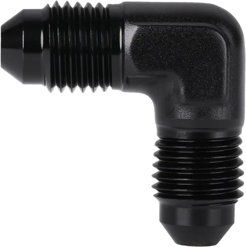 Vista 8 de 3AN macho a 3AN macho Flare 45 grados Unión acoplador adaptador de montaje aluminio negro