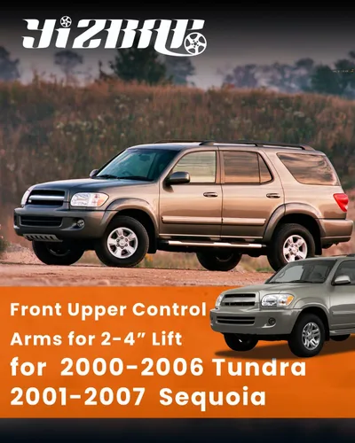 Vista 2 de YIZBAP 2 brazos de control superiores delanteros para Tundra 2000-2006 Sequoia 2001-2007 con rótula, kit de suspensión de elevación de 2-4 pulgadas