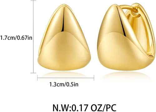 Vista 5 de Aretes de aro chapados en oro de 14 quilates, pequeños aros cuadrados para mujer, aretes minimalistas lindos para mujeres y niñas, regalo de oro