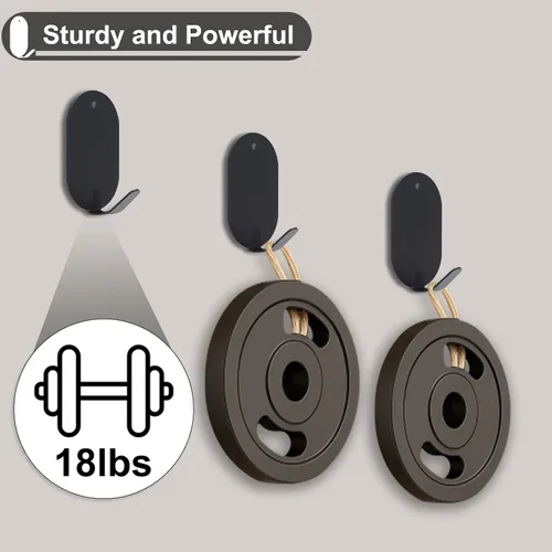Vista 3 de Ganchos de pared de metal resistentes - Gancho de acero negro para llaves, cocina, baño y organización de entrada (paquete de 15)