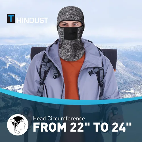 Vista 2 de THINDUST Winter Balaclava Ski Mask for Men Women, Thermal Fleece Windproof Breathable Full Face Mask Neck Warmer