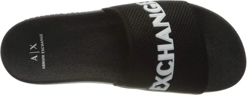 Vista 5 de AX Armani Exchange - Sandalias deslizantes con logotipo de malla para hombre