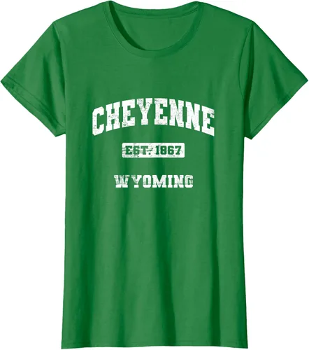 Vista 32 de Cheyenne Wyoming WY vintage state Camiseta de estilo atlético, Negro