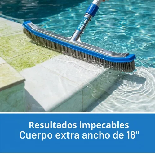 Vista 4 de Aquatix Pro Cabezal de cepillo de piscina, 18" resistente para limpiar