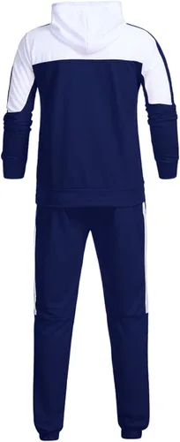 Vista 3 de LCMTWX Conjunto de 2 piezas para hombre, sudadera y pantalón, con costuras a la moda, con capucha, traje de dos piezas de suéter e informal, 2 piezas