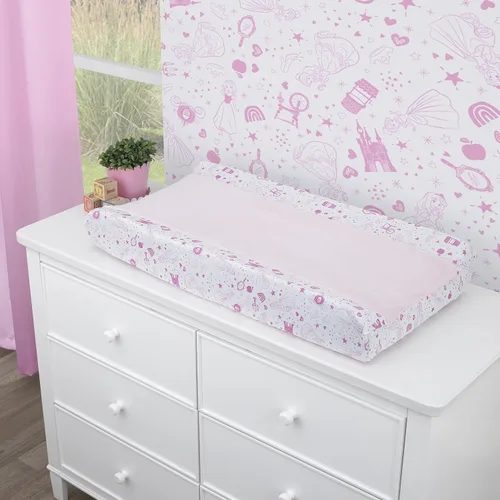 Vista 4 de Disney Princess - Funda para cambiador, color rosa y blanco