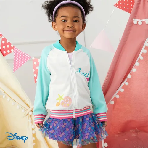 Vista 2 de Disney Chaqueta bomber Varsity Letterman para niñas, sudadera rosa, 3-10 años