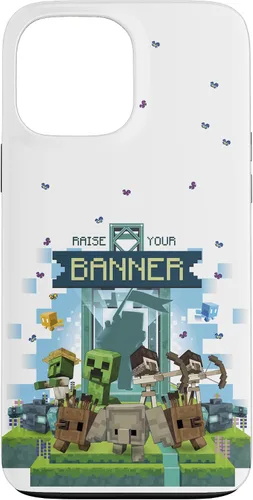 Vista 24 de Minecraft Legends Raise Your Banner Mobs Group Shot - Carcasa para iPhone 17