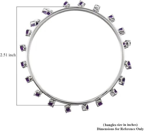 Vista 4 de Femme Luxe Gemsone - Bangel colgante para mujer, plata de ley 925, tamaño 5.5 pulgadas
