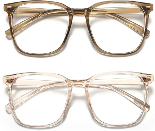Vista 21 de Gafas cuadradas de gran tamaño con bloqueo de luz azul para mujeres y hombres, antifatiga para monitor de computadora, reducen la fatiga ocular