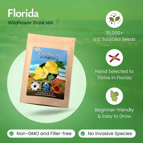 Vista 2 de Mezcla de semillas de flores silvestres de Florida: más de 35,000 semillas