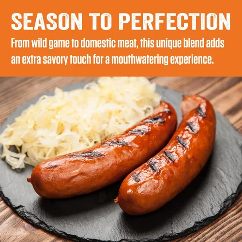 Vista 4 de LEM Products Backwoods Bratwurst – Salchicha curada con condimento, ideal para caza silvestre y carne doméstica, sazona hasta 25 libras de carne