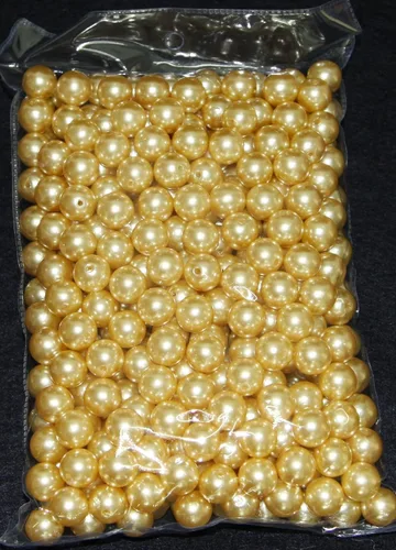 Vista 2 de Relleno de jarrón decorativo de perlas de 1 libra, varios tamaños para centro de mesa de boda (0.394 pulgadas, dorado)