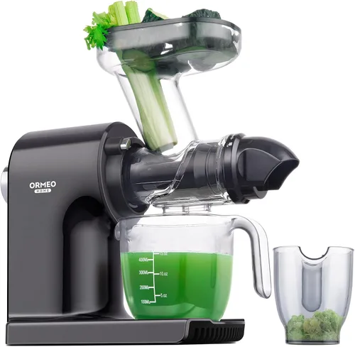 Vista 11 de Exprimidores de exprimidores de presión en frío con canal de alimentación grande de 3.60 pulgadas para verduras y frutas, fácil de limpiar, motor