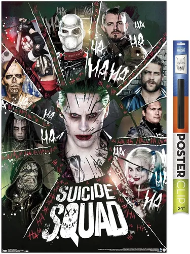 Vista 19 de Trends International DC Comics Movie - Escuadrón Suicida - Póster de pared circular, 14.725 x 22.375 pulgadas, versión enmarcada de madera de granero