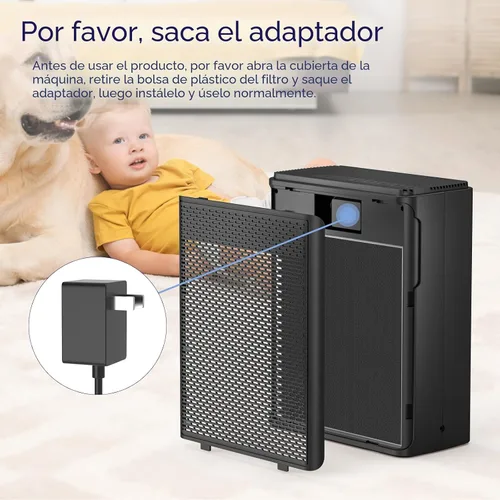 Vista 9 de YARIKI Purificadores de aire para el hogar y mascotas, cubre hasta 1500 pies cuadrados, filtro H13 HEPA con pre-filtro lavable, limpiador de aire