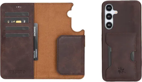 Vista 29 de Venito Florence - Funda de piel compatible con Samsung Galaxy S9, extra segura con bloqueo RFID, cartera desmontable para teléfono (gris decolorado)