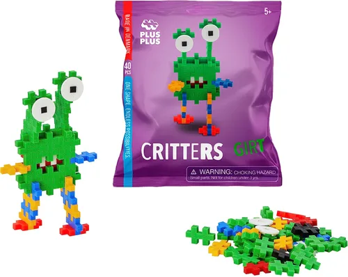 Vista 2 de PLUS PLUS Critter Fun Pack, Original - Juego de bloques de construcción de rompecabezas 3D, 160 piezas entrelazadas, actividades divertidas