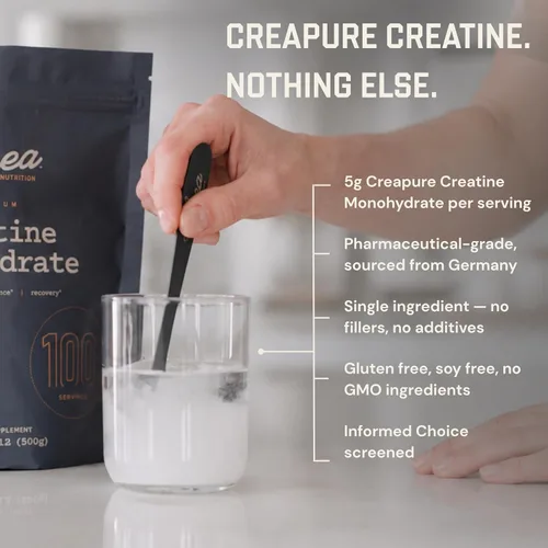 Vista 2 de Monohidrato de creatina de anea, monohidrato de creatina micronizada, para hombres y mujeres, 0.18 onzas por porción, sin rellenos, sin gluten, sin