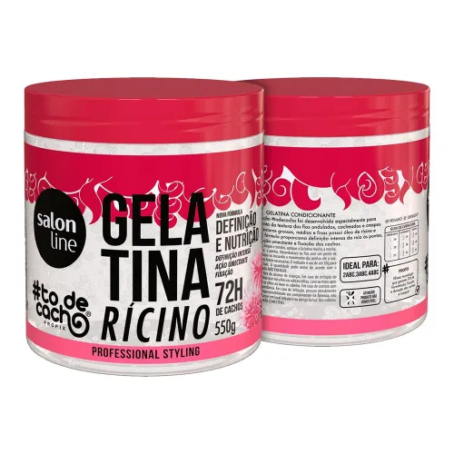 Vista 4 de Salon Line - Linha #ToDeCacho - Gelatina Ricino Definicao e Nutricao 550 Gr