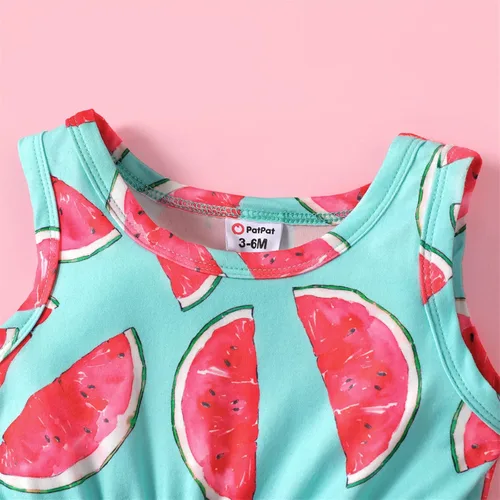 Vista 3 de PATPAT Mameluco floral sin mangas con borlas y pompón para bebé, conjunto con diadema de 0 a 18 meses