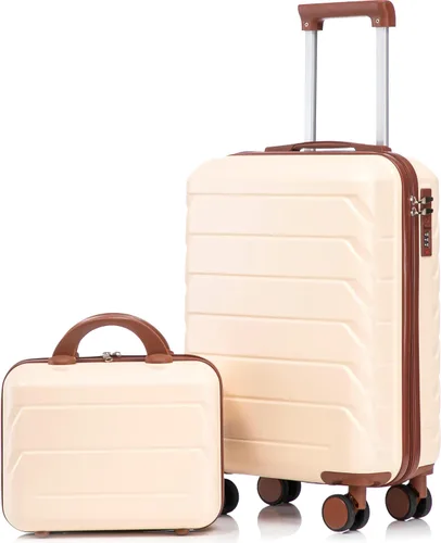 Vista 121 de Merax 3 piezas expandible ABS Hardshell equipaje Sets Spinner Wheel Maleta TSA Lock Suit Case, Apertura frontal negra, Juego de 2 piezas, Maleta