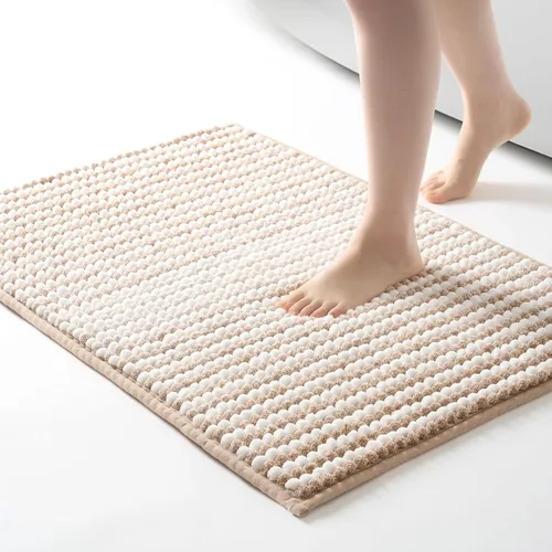Vista 20 de FRESHMINT Alfombra de baño de felpilla gruesa y grumosa, 17"x24", alfombrilla de baño antideslizante, accesorio decorativo suave, linda alfombrilla