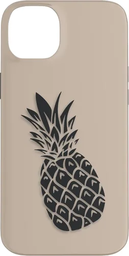 Vista 15 de Black Dark grey Pineapple on Tan beige for Pineapple lovers Case for iPhone 16