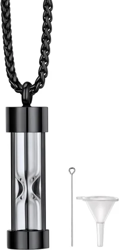 Vista 15 de Richsteel Collares de urna para cenizas para mujeres y hombres, collar con colgante de cremación para cenizas, joyería conmemorativa de acero