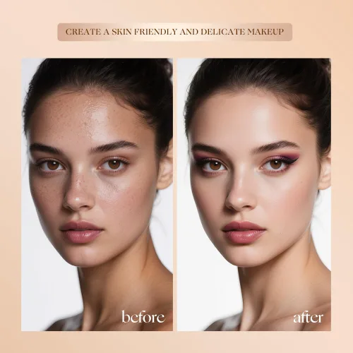 Vista 4 de Barra de base que cambia de color, doble extremo con cepillo desmontable, maquillaje húmedo e hidratante para un aspecto impecable, combinación