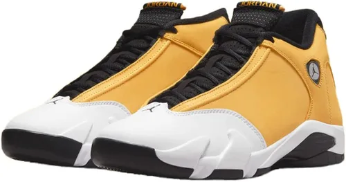 Vista 3 de Jordan 14 Retro Light Ginger Light Ginger - Tenis para hombre, color negro y blanco (487471 701), Jengibre claronegro-blanco