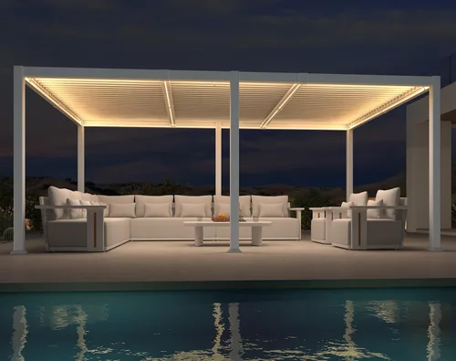 Vista 13 de PURPLE LEAF - Pergola con listones de 11 x 18 pies, marco de aluminio blanco para patios