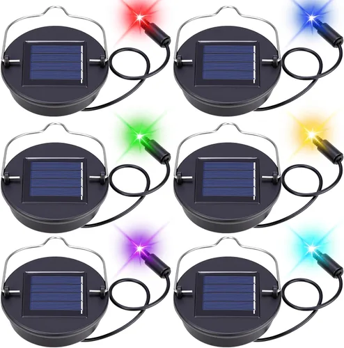 Vista 9 de Kingdder Paquete de 6 piezas de repuesto de luz solar, tapa de repuesto de linterna solar de 3 pulgadas con batería recargable de 600 mAh, piezas