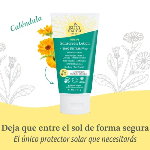 Vista 9 de Loción protectora solar mineral Uber-Sensitive SPF 40 para niños de Earth Mama