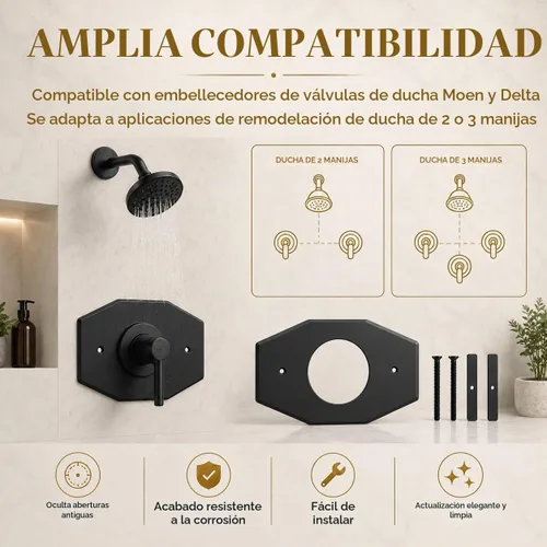 Vista 6 de [Usado] Westbrass A502-62 - Placa de remodelación de un orificio para válvulas de bañera y ducha de un solo mango Moen y Delta, 13 x 7-1/2 pulgadas