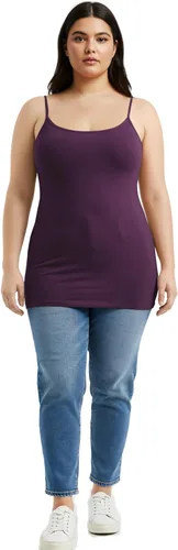 Vista 190 de Emmalise Camisola larga casual básica para mujer, con tirantes ajustables, top en capas