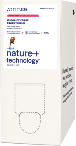 Vista 15 de ATTITUDE Jabón para platos, verificado por EWG, líquido para lavar platos a base de plantas y vegano, derivado de forma natural, ralladura